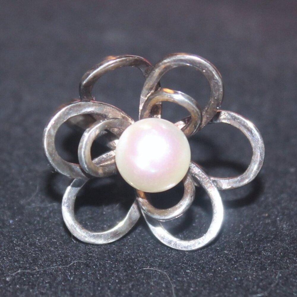 925 Sterling Large Flower Statement Cocktail Ring… - image 1